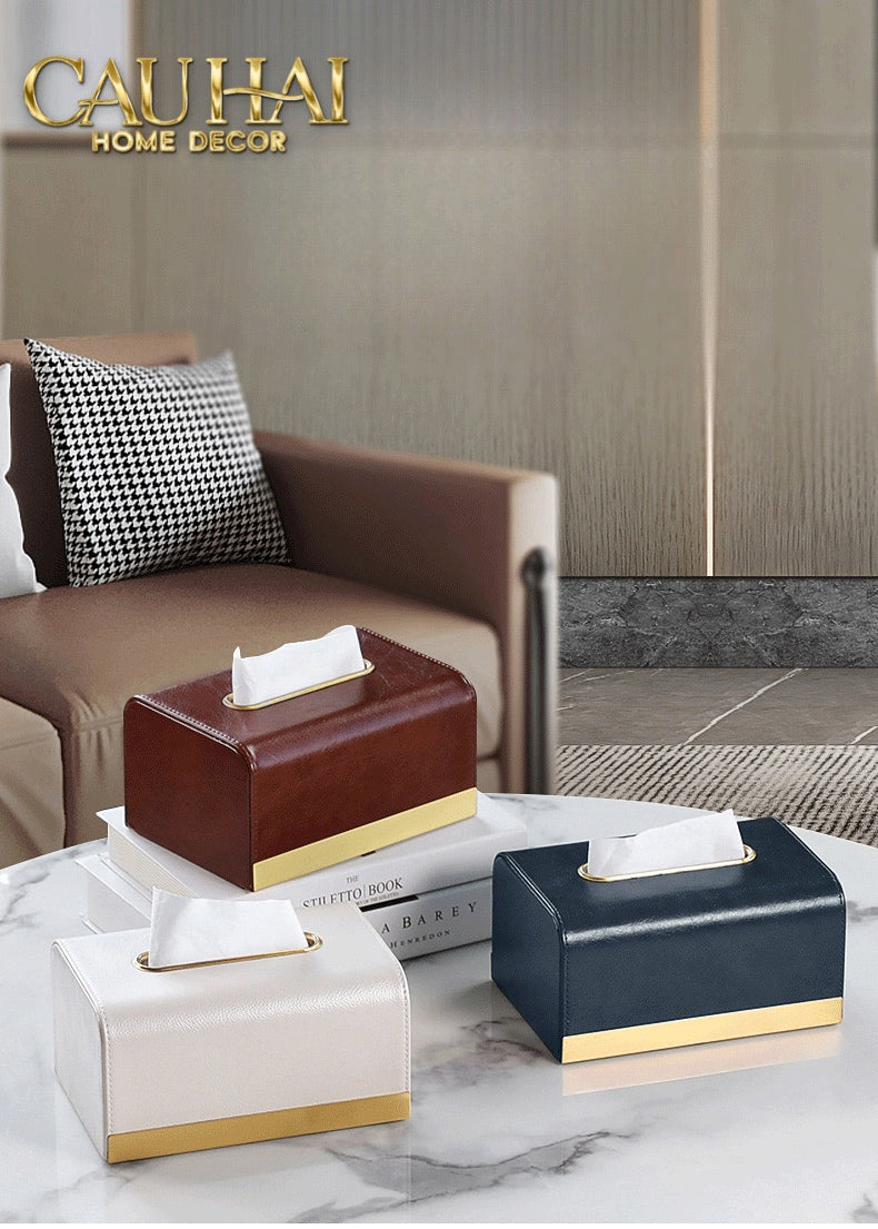 Maison Couture - Hộp Khăn Giấy Royale Navy Satin Tissue Holders - CẬU HAI HOME DECOR