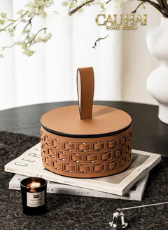 Maison Couture - Hộp Lưu Trữ Boîte à Boîte de Rangement Ronde Cognac D20-CẬU HAI HOME DECOR