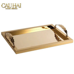 Maison Couture - Khay Chữ Nhật Métallique "Midas Touch" Gilded Fur Handle 35X45-CẬU HAI HOME DECOR