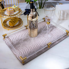 Maison Couture -Khay Da Chữ Nhật Cao Cấp Peau De Vipère 48 x 32-CẬU HAI HOME DECOR