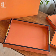 Maison Couture - Khay Da H Calf Leather - Orange H Signature 40 - Full Box-CẬU HAI HOME DECOR
