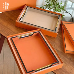 Maison Couture - Khay Da H Calf Leather - Orange H Signature 40 - Full Box-CẬU HAI HOME DECOR