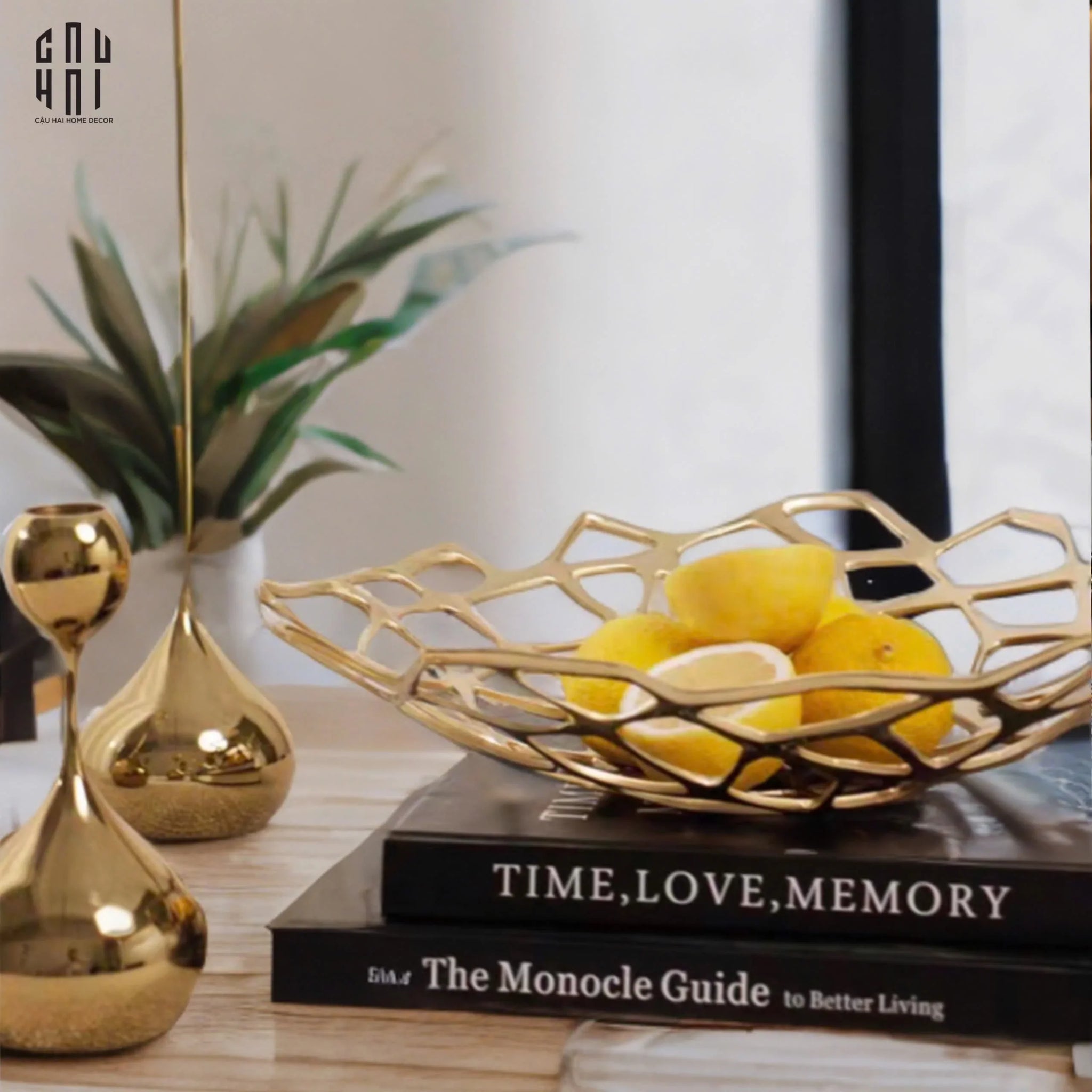 Maison Couture - Khay Đồng Golden Grid-CẬU HAI HOME DECOR