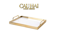 Maison Couture - Khay Gỗ Chữ Nhật Céline Opaline Blanc Decoratives Trays 45x35-CẬU HAI HOME DECOR