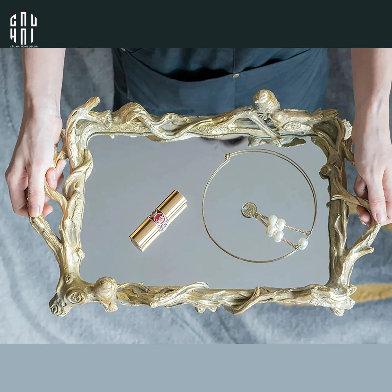Maison Couture - Khay Gương Chữ Nhật Fairy Tales Timeless Trays 43x25x11-CẬU HAI HOME DECOR