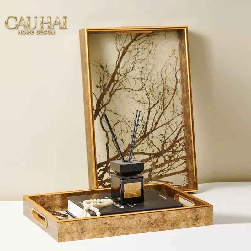 Maison Couture - Khay Gương Chữ Nhật Timeless Forest Deity Rectangular Tray 26.5x40.5-CẬU HAI HOME DECOR