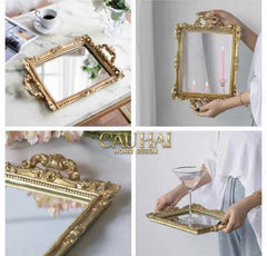 Maison Couture - Khay Gương Chữ Nhật V Class Barocco Frame Rectangular Trays Size 38-CẬU HAI HOME DECOR