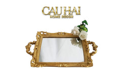 Maison Couture - Khay Gương Chữ Nhật V Class Barocco Frame Rectangular Trays Size 38-CẬU HAI HOME DECOR