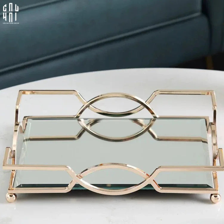 Maison Couture - Khay Gương Savoir Purity Black Mirror Tray-CẬU HAI HOME DECOR