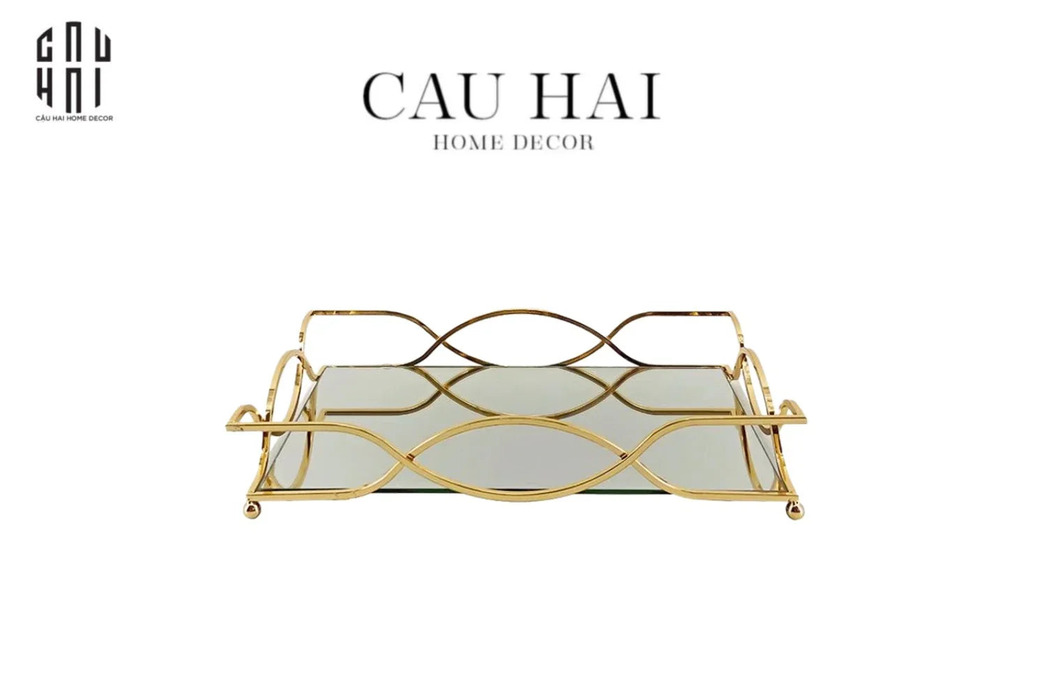 Maison Couture - Khay Gương Savoir Purity Black Mirror Tray-CẬU HAI HOME DECOR