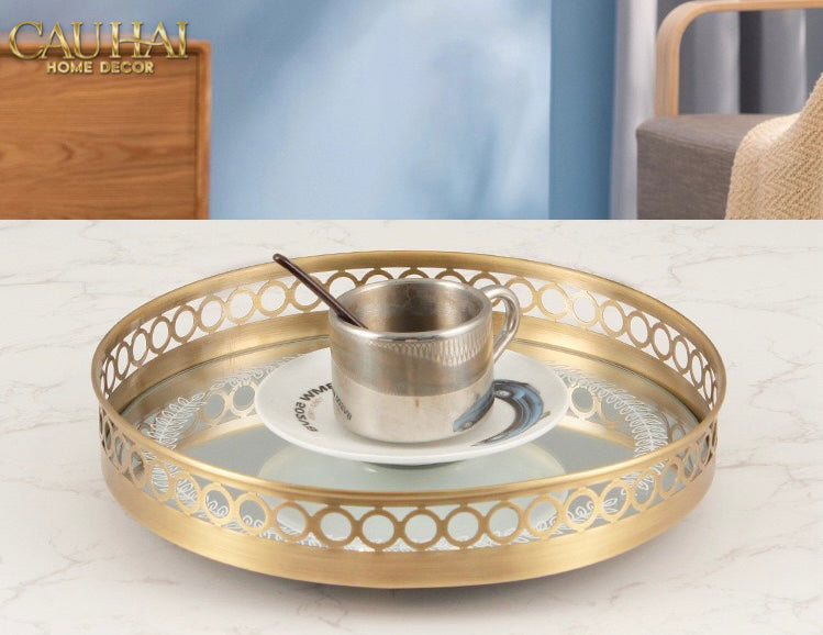 Maison Couture - Khay Gương Tròn Brasson Royale Gold D30-KHAY TRANG TRÍ-CẬU HAI HOME DECOR-CẬU HAI HOME DECOR