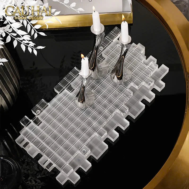 Maison Couture - Khay Pha Lê Crystal Grid Luxury D50-CẬU HAI HOME DECOR