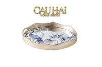 Maison Couture - Khay Tròn Khổng Tước Mirror Plateau Oval Paon Oriental 30X38-CẬU HAI HOME DECOR