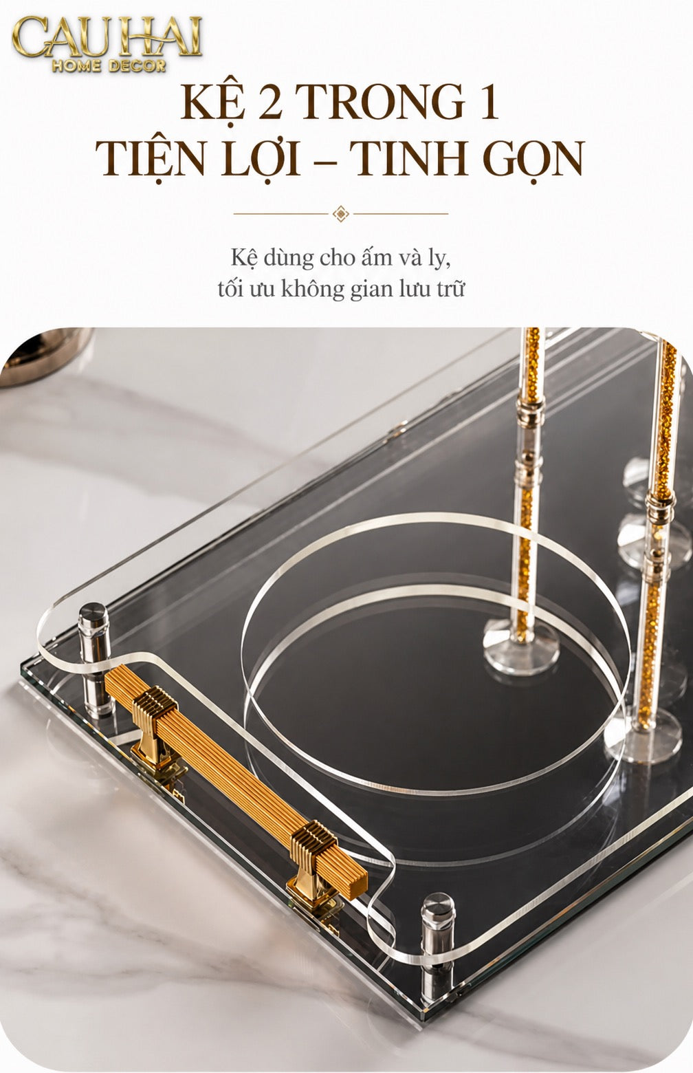 Maison Couture – Khay Úp Ly Cristalleries 6 Slot 2-In-1 Bar Tray – Aurum-CẬU HAI HOME DECOR