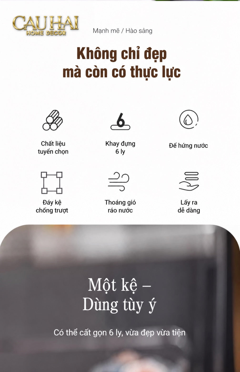 Maison Couture – Khay Úp Ly Cristalleries 6 Slot 2-In-1 Bar Tray – Aurum-KHAY TRANG TRÍ-CẬU HAI HOME DECOR-CẬU HAI HOME DECOR