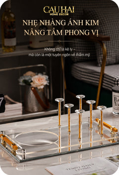 Maison Couture – Khay Úp Ly Cristalleries 6 Slot 2-In-1 Bar Tray – Aurum-CẬU HAI HOME DECOR