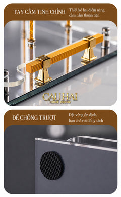 Maison Couture – Khay Úp Ly Cristalleries 6 Slot 2-In-1 Bar Tray – Aurum-CẬU HAI HOME DECOR