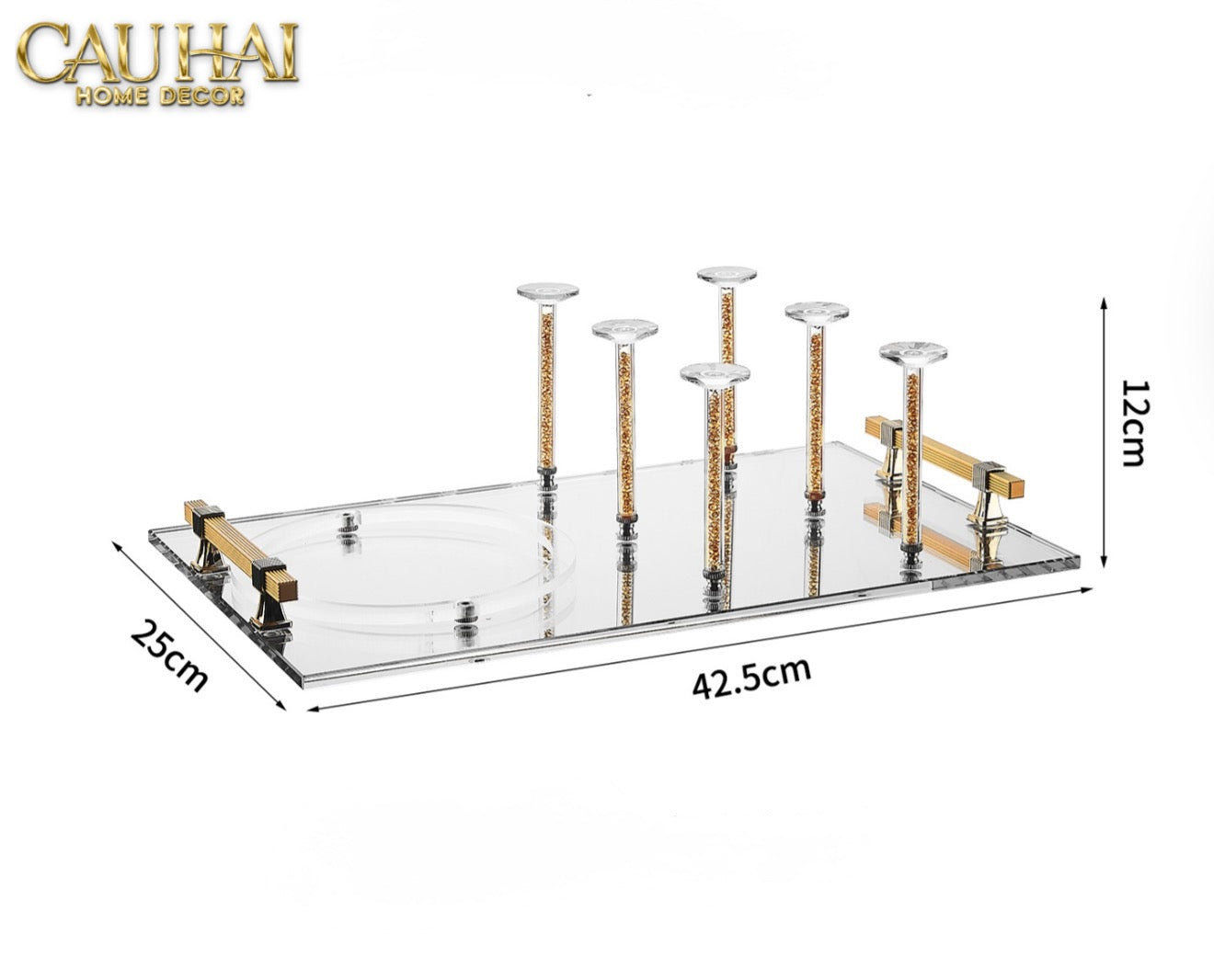 Maison Couture – Khay Úp Ly Cristalleries 6 Slot 2-In-1 Bar Tray – Aurum-CẬU HAI HOME DECOR