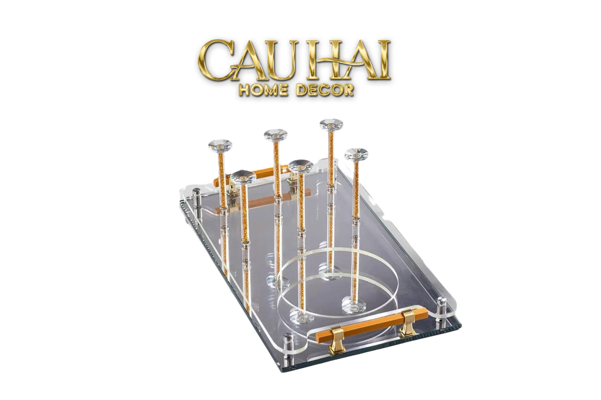 Maison Couture – Khay Úp Ly Cristalleries 6 Slot 2-In-1 Bar Tray – Aurum-KHAY TRANG TRÍ-CẬU HAI HOME DECOR-CẬU HAI HOME DECOR