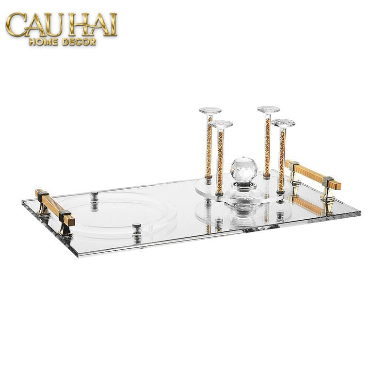 Maison Couture – Khay Úp Ly Cristalleries 6 Slot 2-In-1 Bar Tray – Aurum-CẬU HAI HOME DECOR