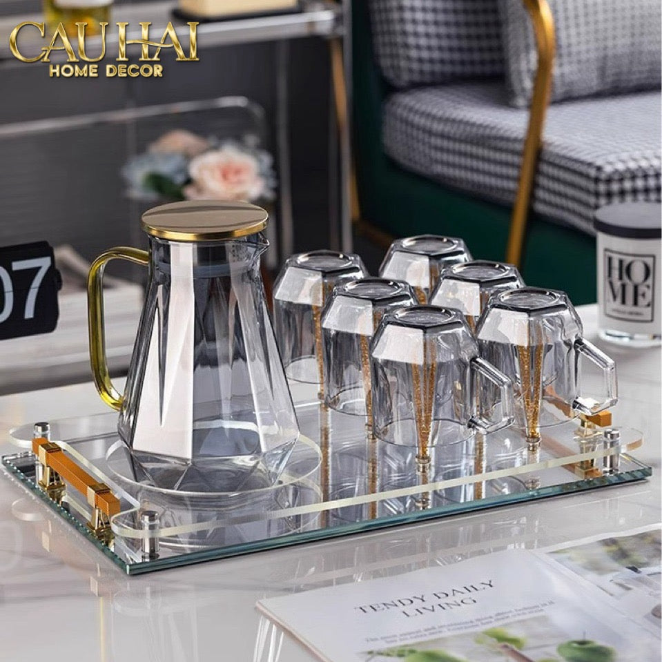 Maison Couture – Khay Úp Ly Cristalleries 6 Slot 2-In-1 Bar Tray – Aurum-CẬU HAI HOME DECOR