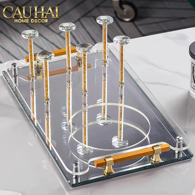Maison Couture – Khay Úp Ly Cristalleries 6 Slot 2-In-1 Bar Tray – Aurum-CẬU HAI HOME DECOR