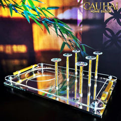Maison Couture – Khay Úp Ly Cristalleries 6 Slot 2-In-1 Bar Tray – Aurum-CẬU HAI HOME DECOR