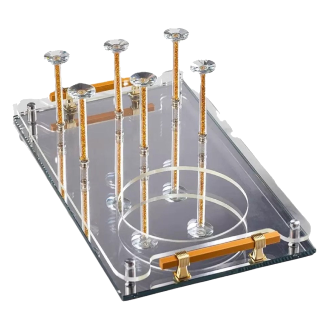 Maison Couture – Khay Úp Ly Cristalleries 6 Slot 2-In-1 Bar Tray – Aurum-KHAY TRANG TRÍ-CẬU HAI HOME DECOR-CẬU HAI HOME DECOR