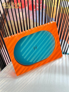 Maison Couture – Khay Vuông Gỗ Da Équinoxe Cyan Helios-CẬU HAI HOME DECOR