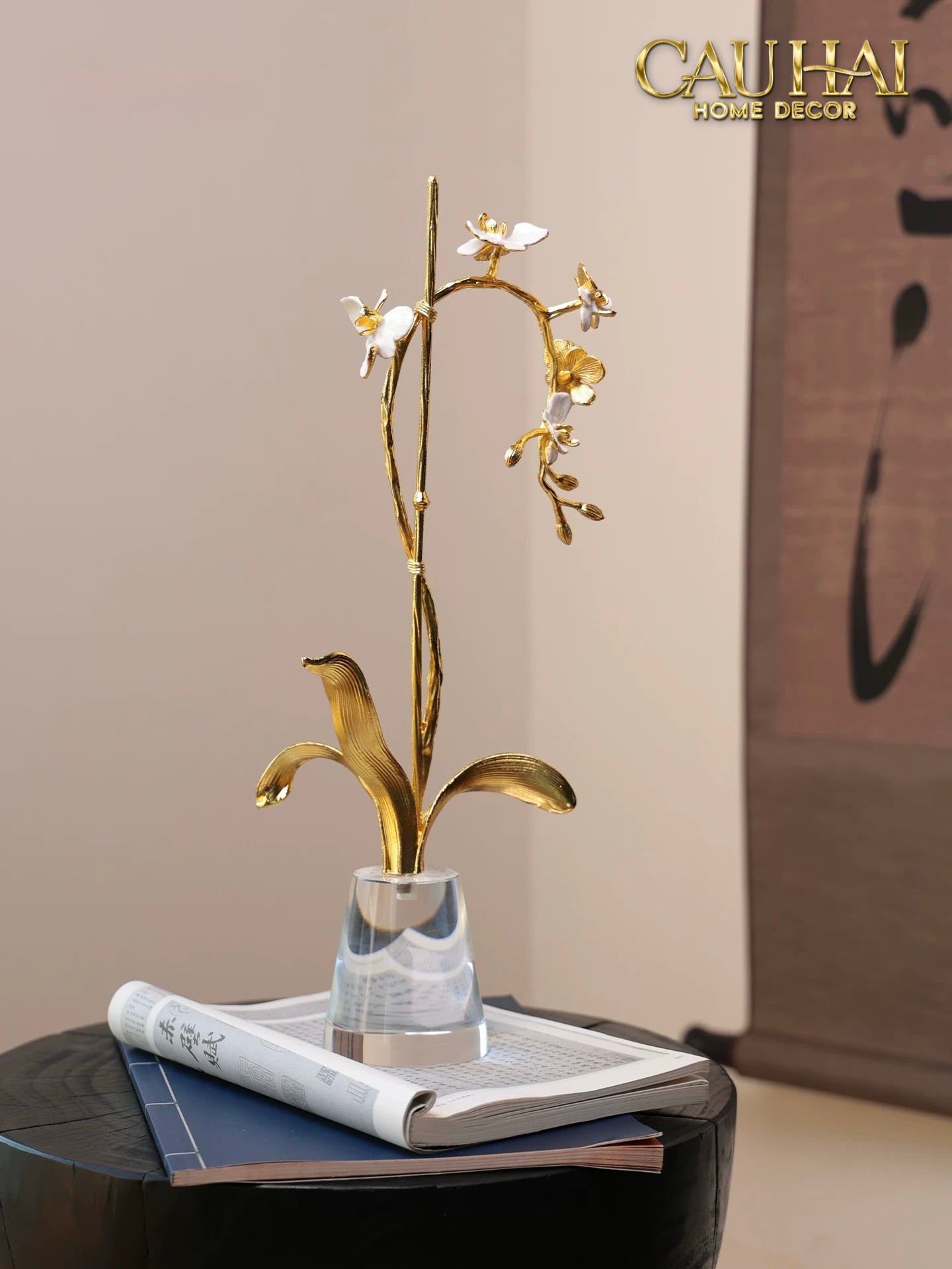 Maison Couture – Lọ Đựng Cọ Haute Orchid Golden Branches Brush Holder-CẬU HAI HOME DECOR
