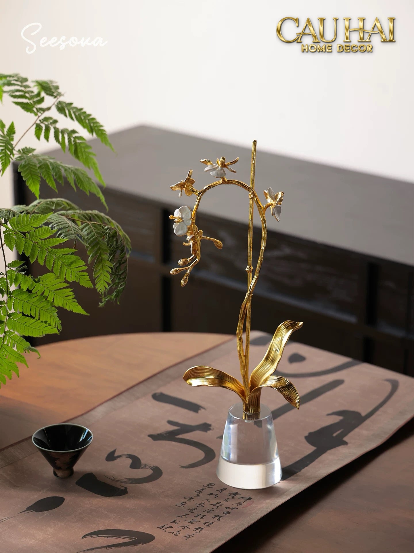 Maison Couture – Lọ Đựng Cọ Haute Orchid Golden Branches Brush Holder-CẬU HAI HOME DECOR