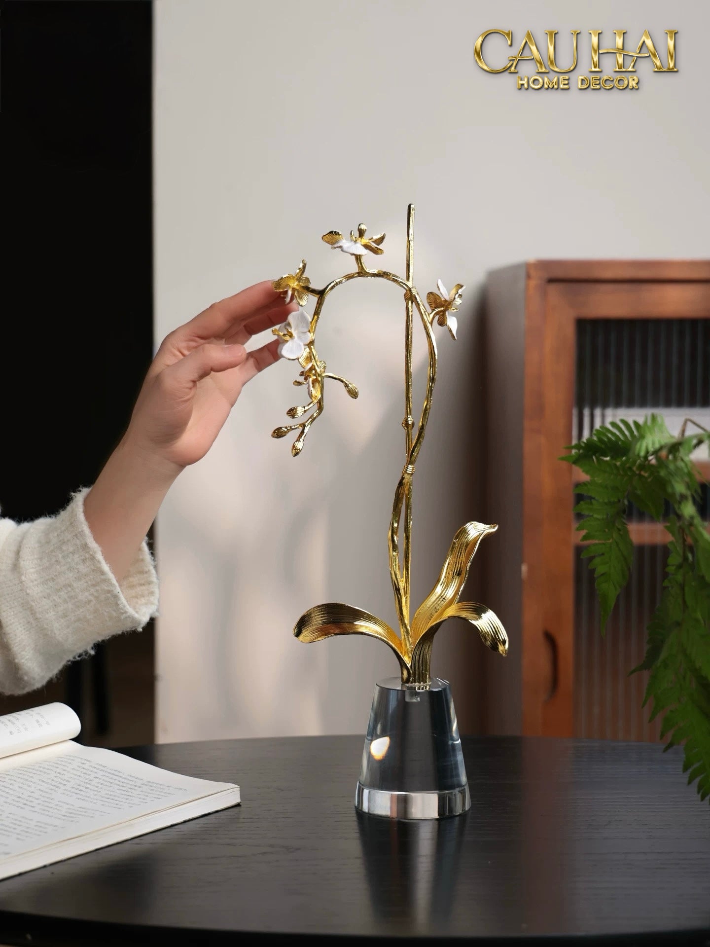 Maison Couture – Lọ Đựng Cọ Haute Orchid Golden Branches Brush Holder-CẬU HAI HOME DECOR