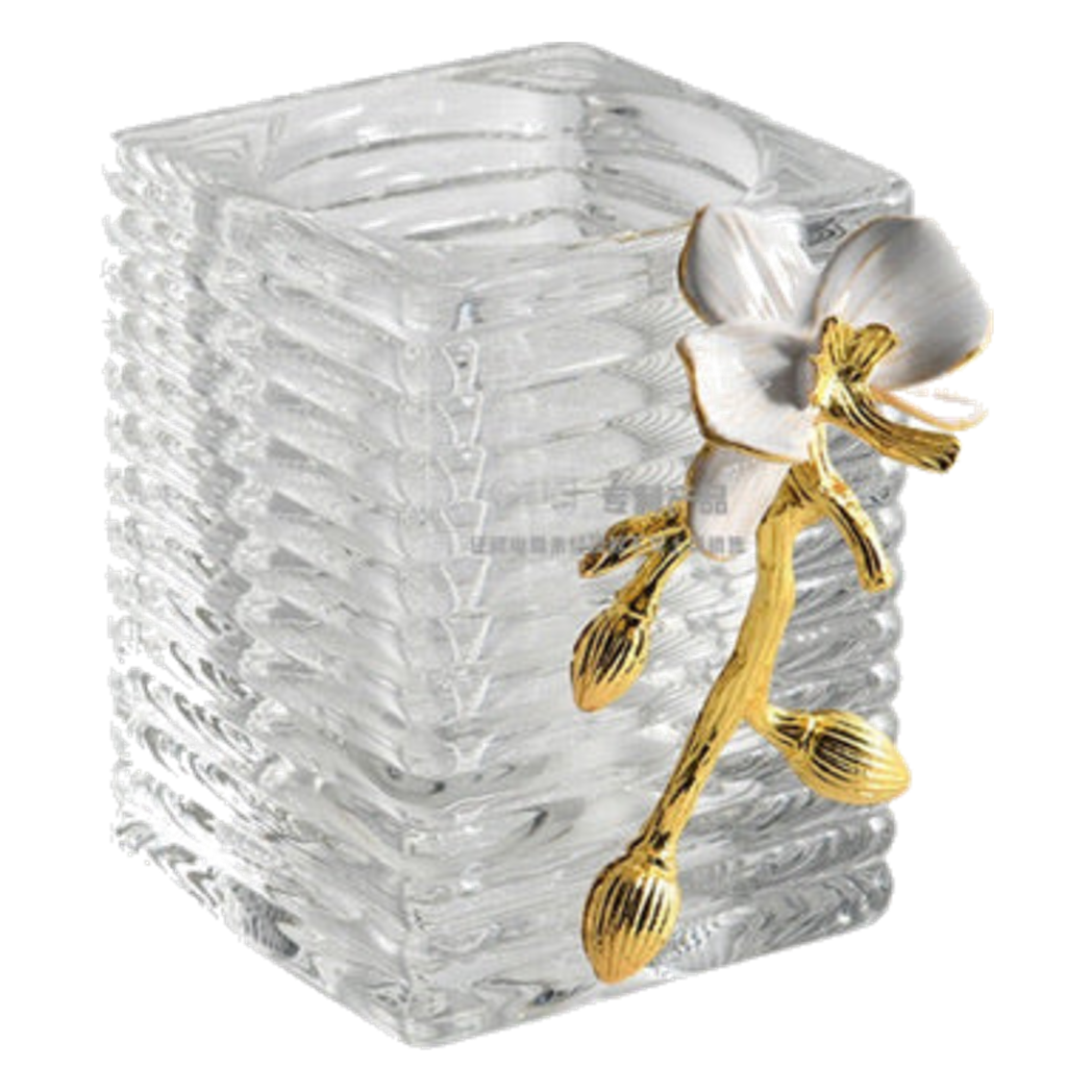 Maison Couture – Lọ Đựng Cọ Haute Orchid Golden Branches Brush Holder-Lọ Tăm bông - Bathroom Vanity-CẬU HAI HOME DECOR-CẬU HAI HOME DECOR