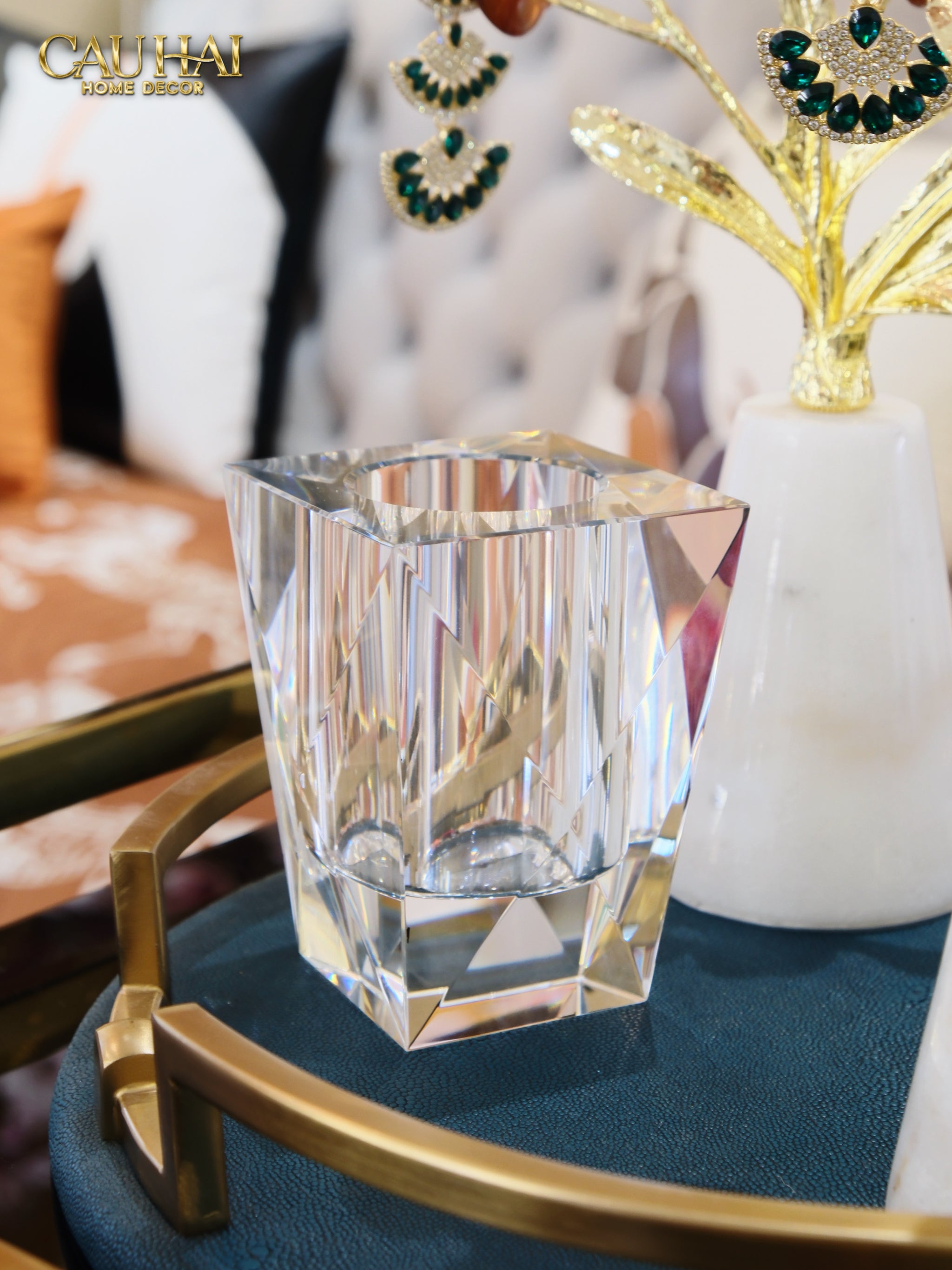 Maison Couture - Lọ Hoa Pha Lê Cristal Facetté-CẬU HAI HOME DECOR
