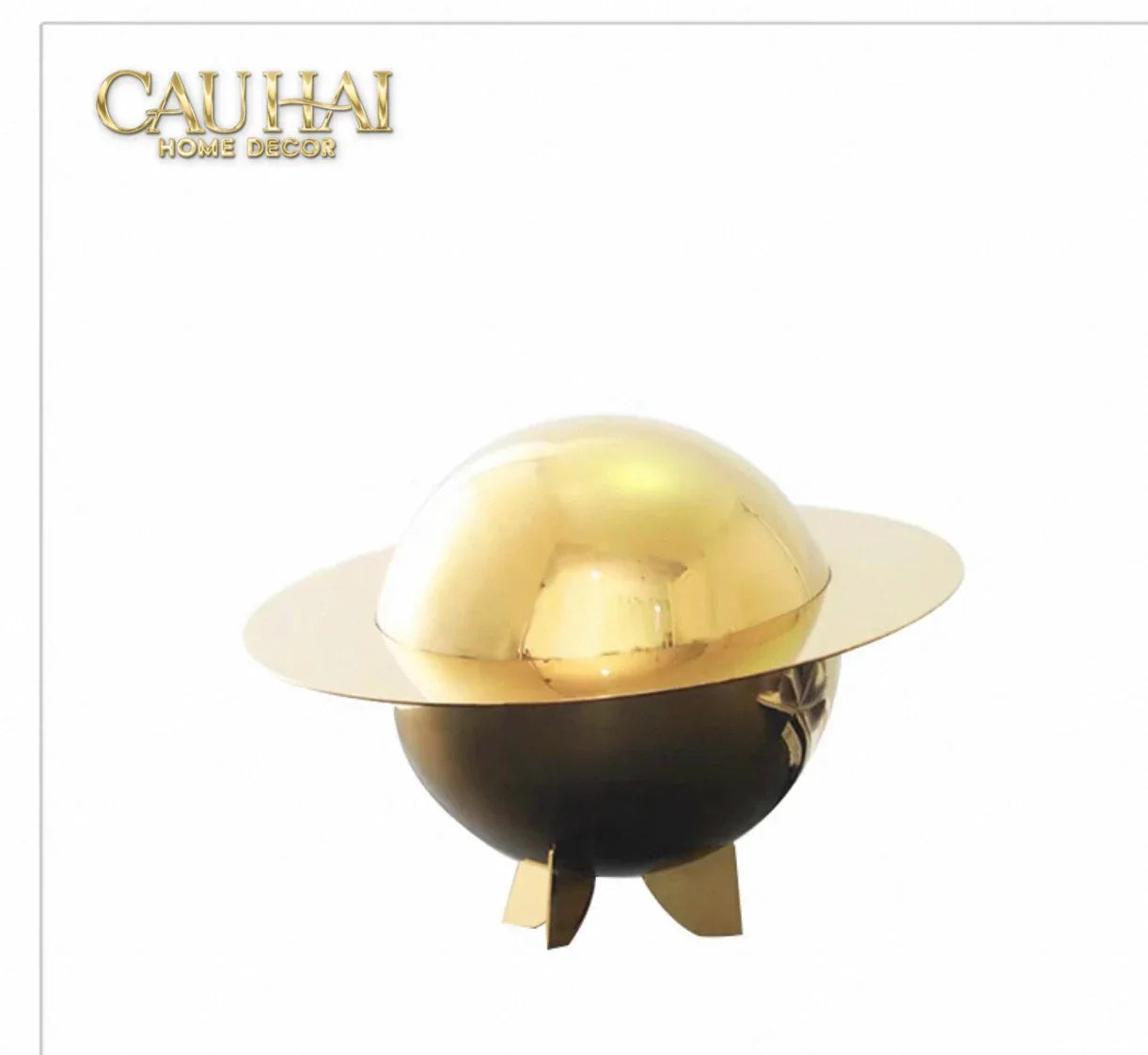 Maison Couture - Lọ Kẹo Golden Planet UFO Pop Art Decoratives Bonbonnière 15x22-CẬU HAI HOME DECOR