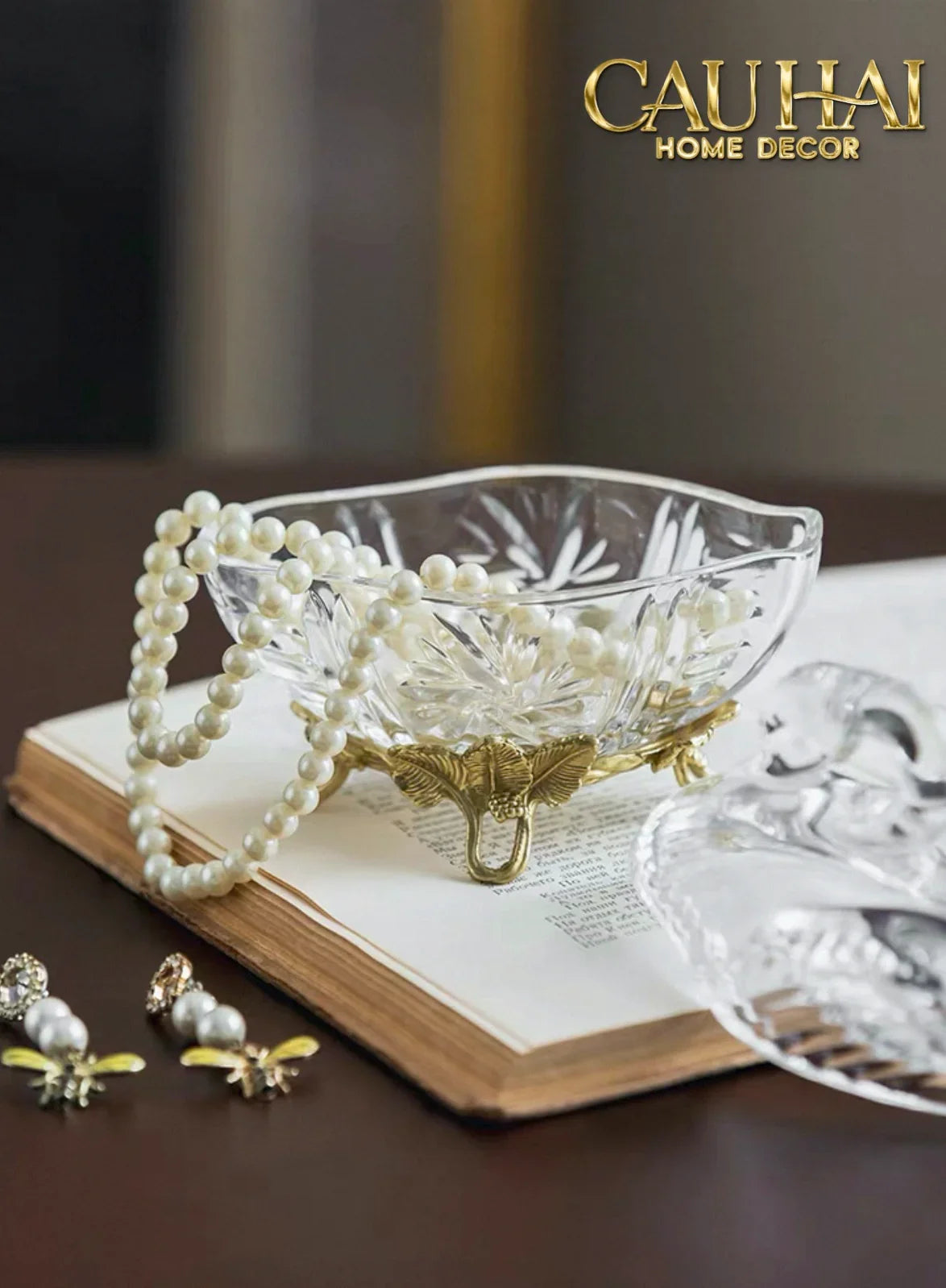 Maison Couture - Lọ Kẹo Thiên Nga Pha Lê Đế Đồng - Swan De L’Athènes Cristalleries Bonbonnière 9x13.7x14-CẬU HAI HOME DECOR