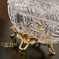 Maison Couture - Lọ Kẹo Thiên Nga Pha Lê Đế Đồng - Swan De L’Athènes Cristalleries Bonbonnière 9x13.7x14-CẬU HAI HOME DECOR