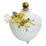 Maison Couture - Lọ Kẹo Thuỷ Tinh Papillon Blance Royale-Lọ kẹo Canister Bonbonnière-CẬU HAI HOME DECOR-CẬU HAI HOME DECOR