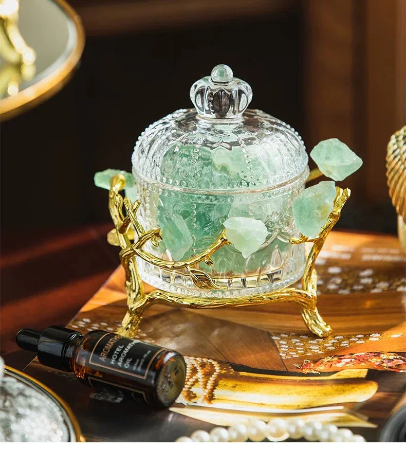 Maison Couture - Lọ Pha Lê Đá Thạch Anh Delight Cristallerie - Aventurine Quartz 14x11-CẬU HAI HOME DECOR