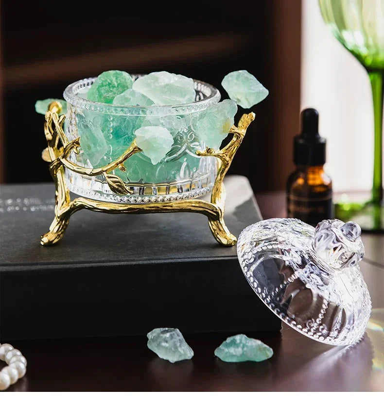 Maison Couture - Lọ Pha Lê Đá Thạch Anh Delight Cristallerie - Aventurine Quartz 14x11-CẬU HAI HOME DECOR
