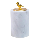 Maison Couture - Lọ Tăm Bông Đá Marble Trắng Brasson Blanche Marbre L'Oiseau D'Or-HŨ TRANG TRÍ-Đối tác tại Trung Quốc theo từng đơn đặt hàng-CẬU HAI HOME DECOR