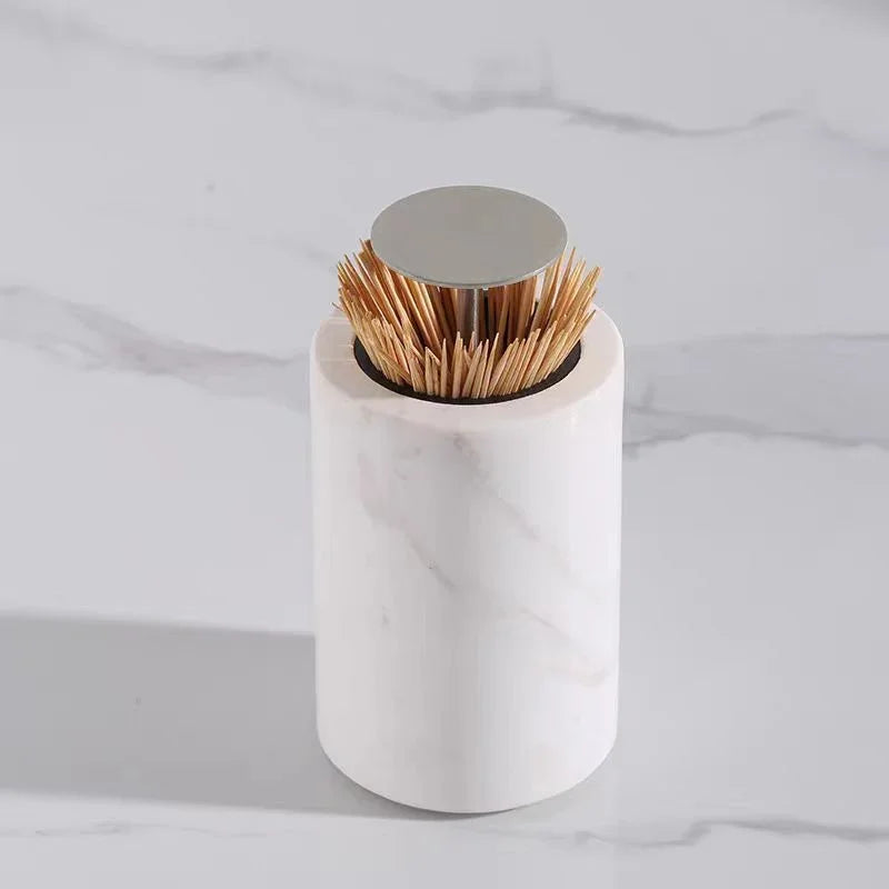 Maison Couture - Lọ Tăm Đá Marble Brasson Sauvage Blanche Marbre D'Ivoire-HŨ TRANG TRÍ-Đối tác tại Trung Quốc theo từng đơn đặt hàng-CẬU HAI HOME DECOR