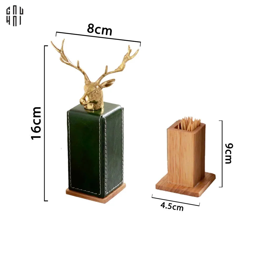 Maison Couture - Lọ Tăm Oakwood Lux Leather - Vert Alley-CẬU HAI HOME DECOR