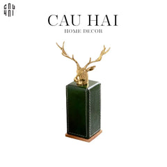 Maison Couture - Lọ Tăm Oakwood Lux Leather - Vert Alley-CẬU HAI HOME DECOR