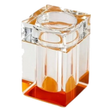 Maison Couture - Lọ Tăm Pha Lê Cubique Amber Éclat 6x10-Lọ Tăm bông - Bathroom Vanity-CẬU HAI HOME DECOR-CẬU HAI HOME DECOR