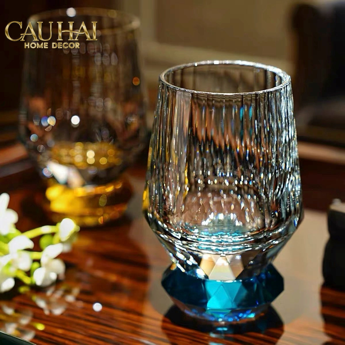 Maison Couture - Ly Pha Lê Cristalleries Facet Sapphire Glasses-LY PHA LÊ-CẬU HAI HOME DECOR-CẬU HAI HOME DECOR