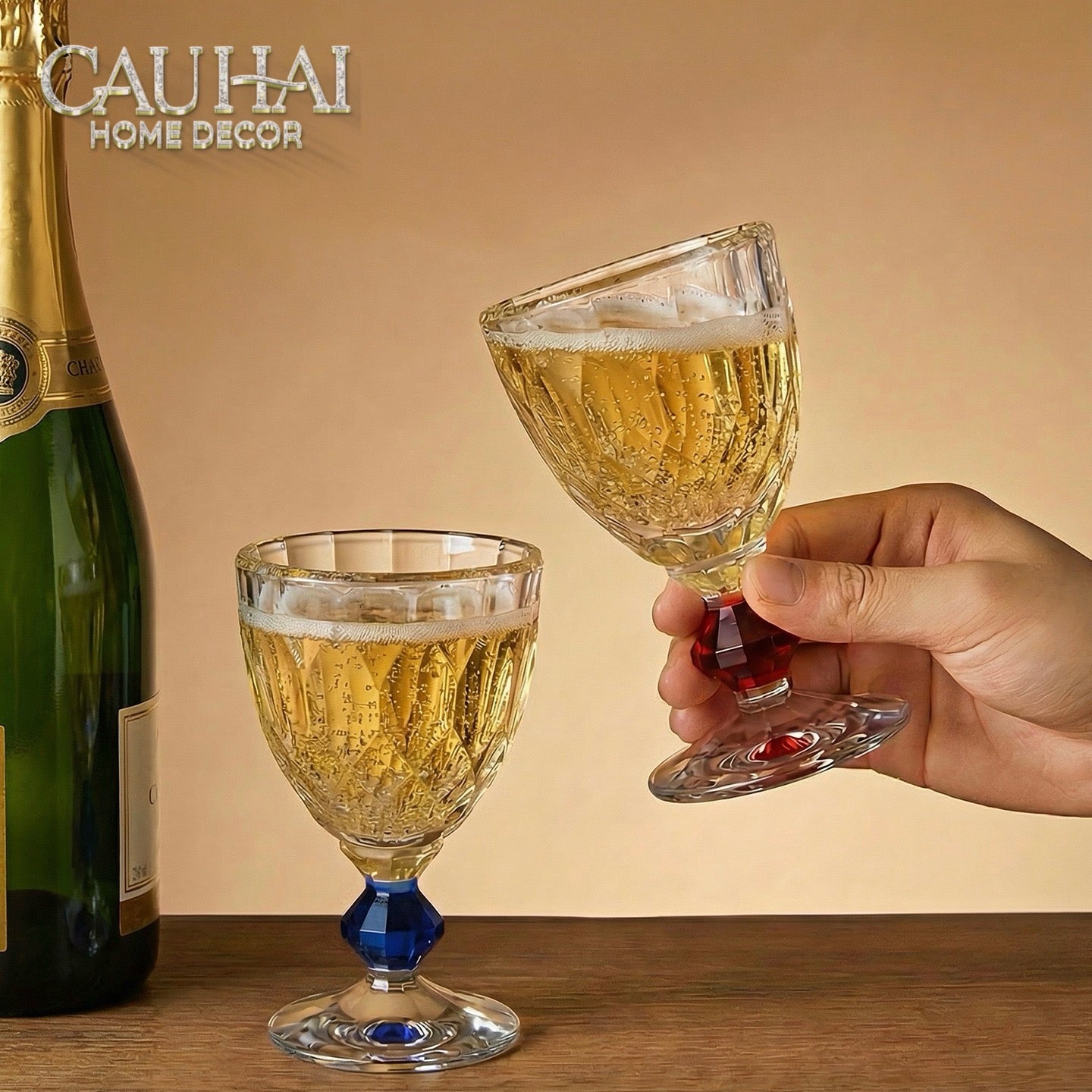 Maison Couture - Ly Pha Lê Cristalleries Goblet Burgundy Glasses 270ml-CẬU HAI HOME DECOR