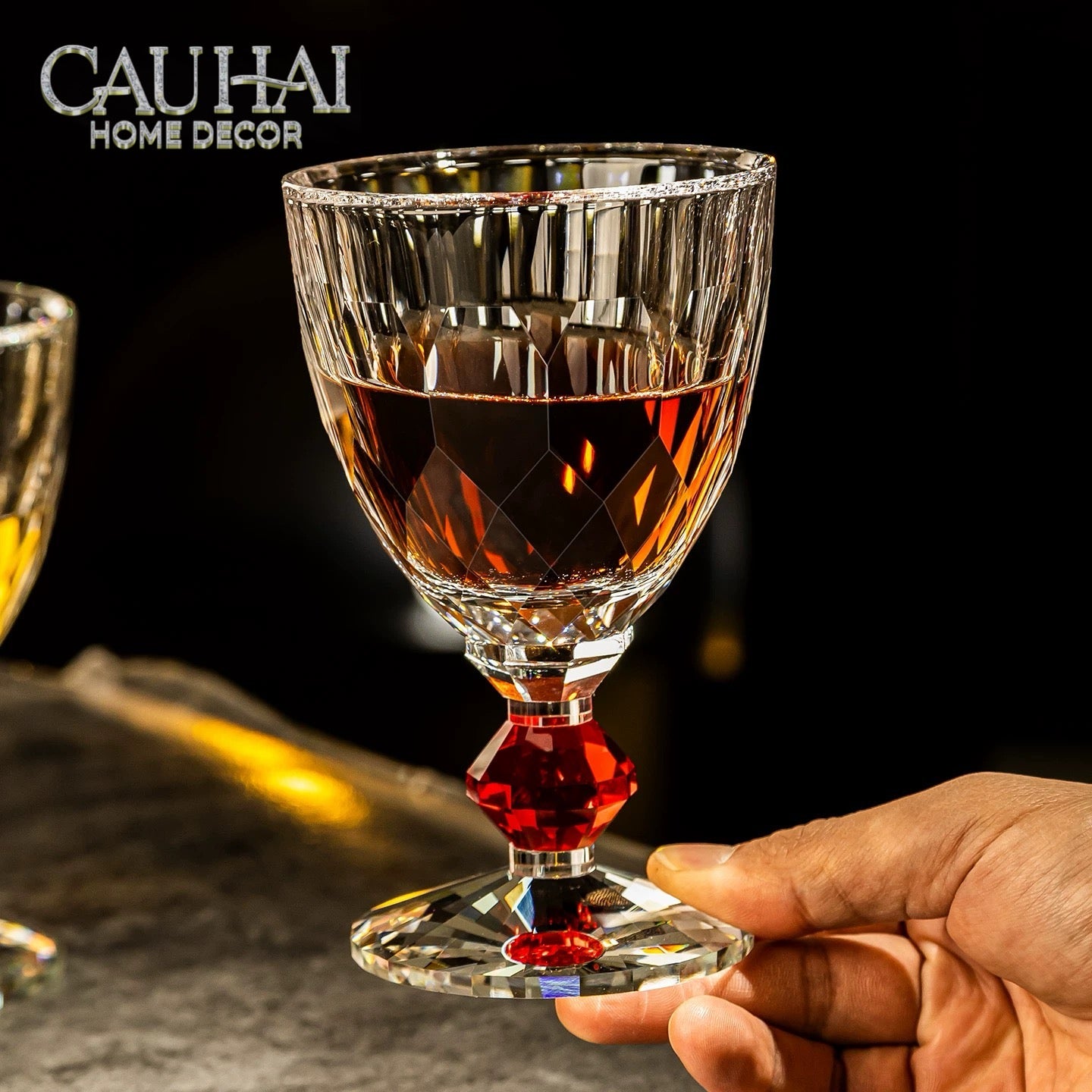 Maison Couture - Ly Pha Lê Cristalleries Goblet Burgundy Glasses 270ml-CẬU HAI HOME DECOR