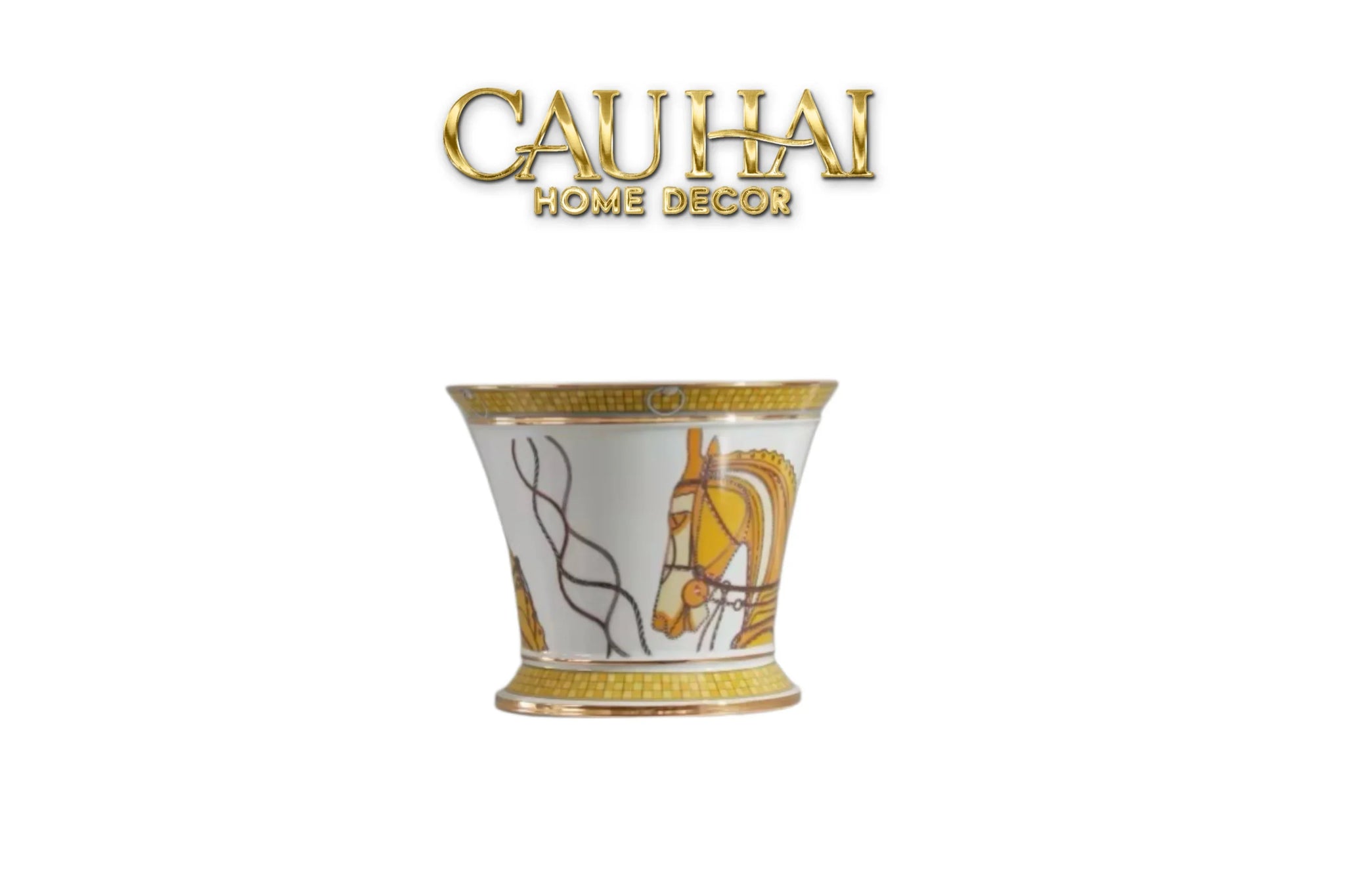Maison Couture - Set 2 Bình Hoa Chiến Mã Hoàng Gia Équestre Cheval Royal - Spéciale Porcelain Vase. H22 H26 xD15-CẬU HAI HOME DECOR