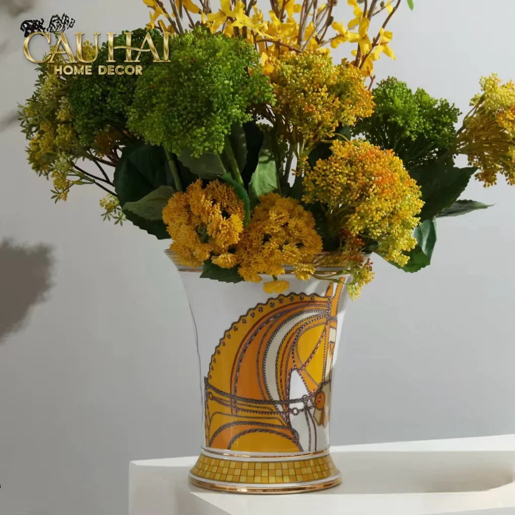 Maison Couture - Set 2 Bình Hoa Chiến Mã Hoàng Gia Équestre Cheval Royal - Spéciale Porcelain Vase. H22 H26 xD15-BÌNH HOA-CẬU HAI HOME DECOR-CẬU HAI HOME DECOR
